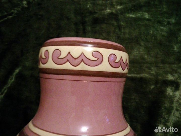 Ваза для цветов глина СССР с орнаментом