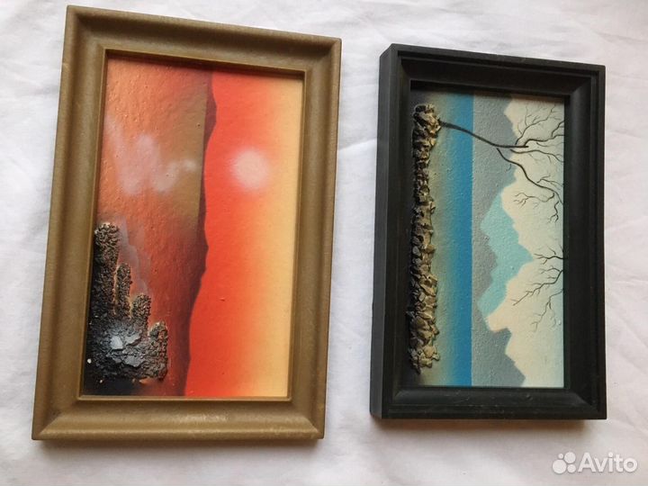 Картина панно ручная работа камни краска СССР