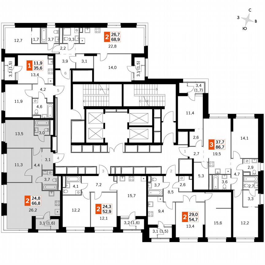 2-к. квартира, 67,1 м², 41/41 эт.