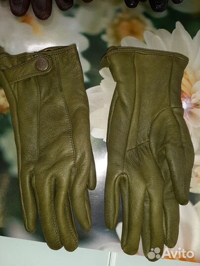 Перчатки женские кожаные