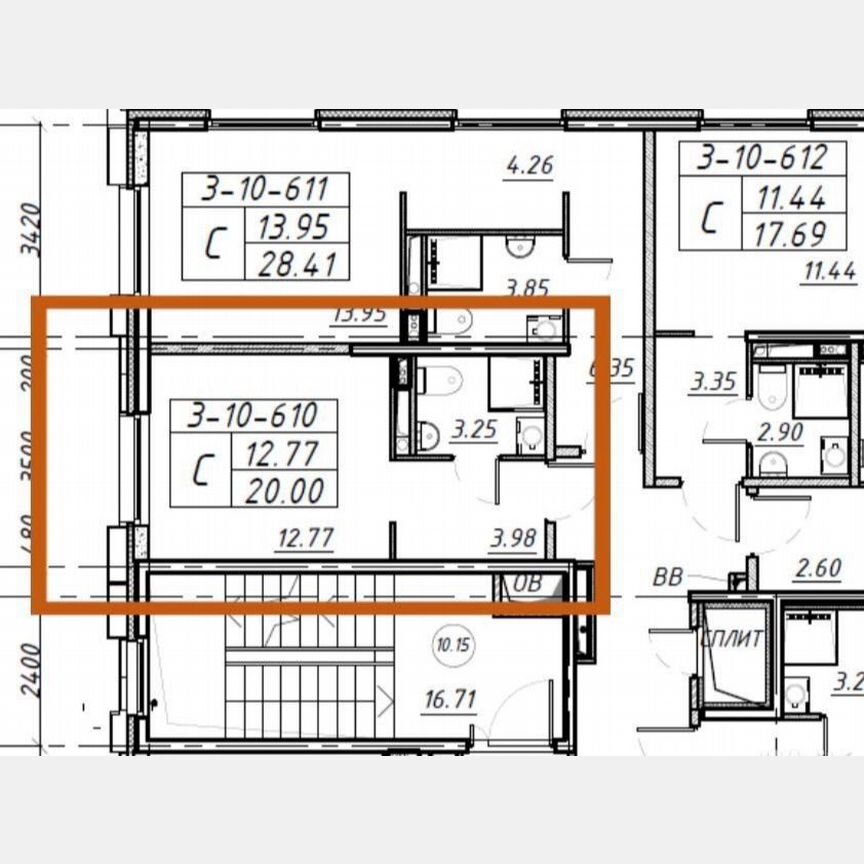 Апартаменты-студия, 20 м², 10/16 эт.