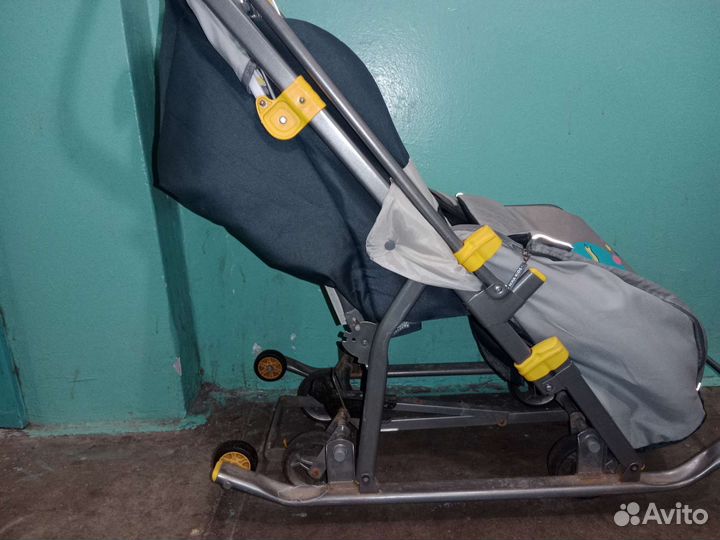 Детские санки коляска (с колесами)