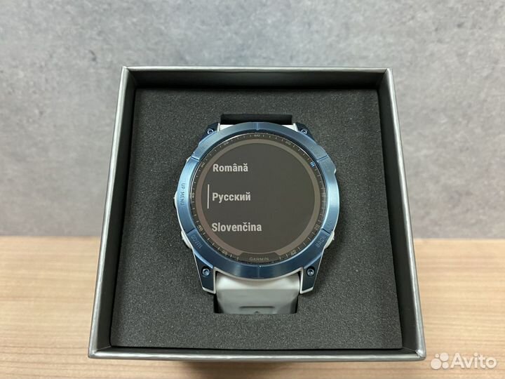 Garmin Fenix 7X Sapphire Solar титановый синий мин