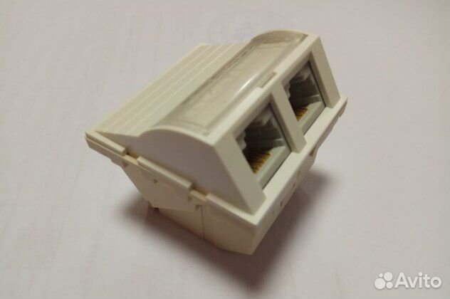 Компьютерная розетка внутренняя, 45х45, 2 порта