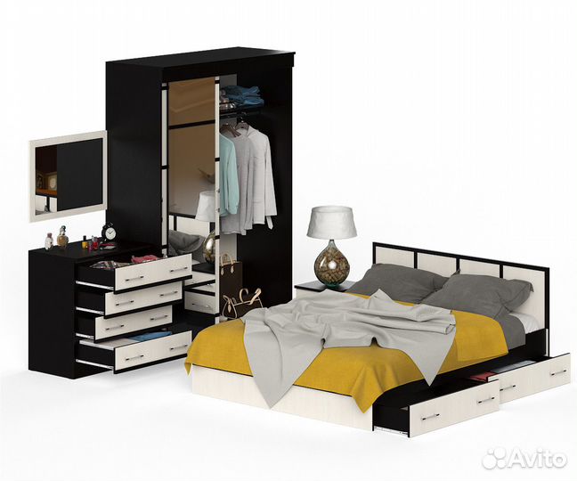 Спальный гарнитур Сакура № 1 цвет венге/дуб лоредо