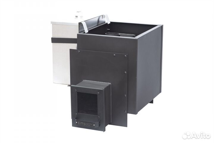 Печь Урал с боковым баком с ТК дверка со стеклом