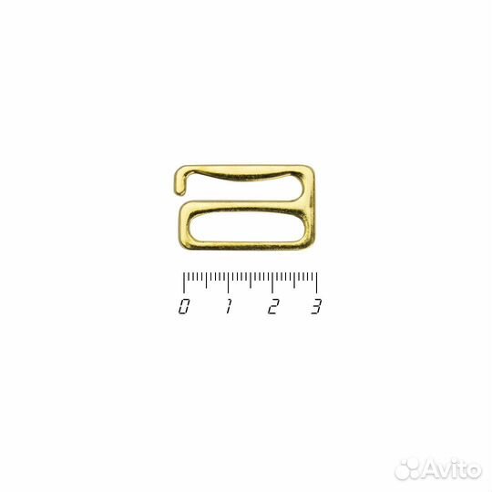 Крючок металлический е-образный 25 мм, золотистый