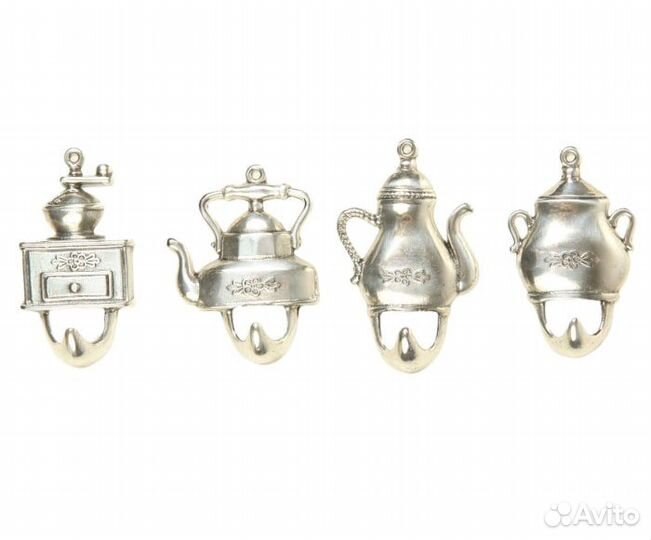 Крючки для кухни из латуни цвет серебристый