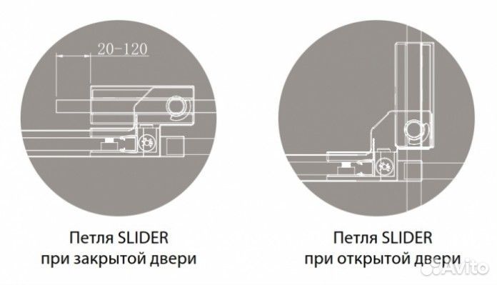 Душевая дверь Cezares slider-B-1-70/80-grigio-boro