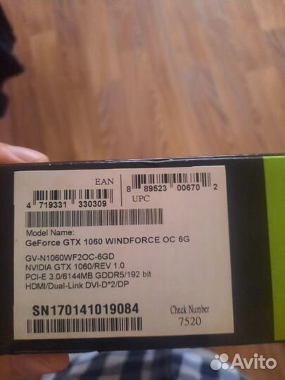 Видеокарта Nvidia Gigabyte GTX 1060 G1 Gaming 6G