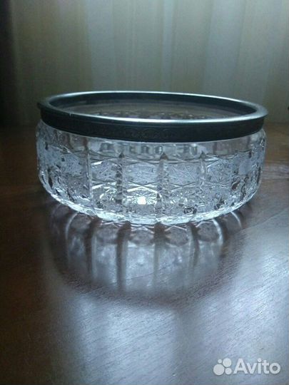 Вазы хрусталь/серебро и хрусталь/мельхиор