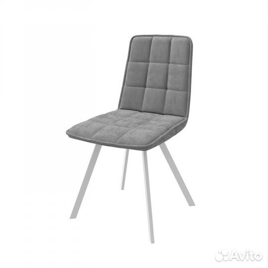 Стул ROM белый/велюр grey LUX b22 серый