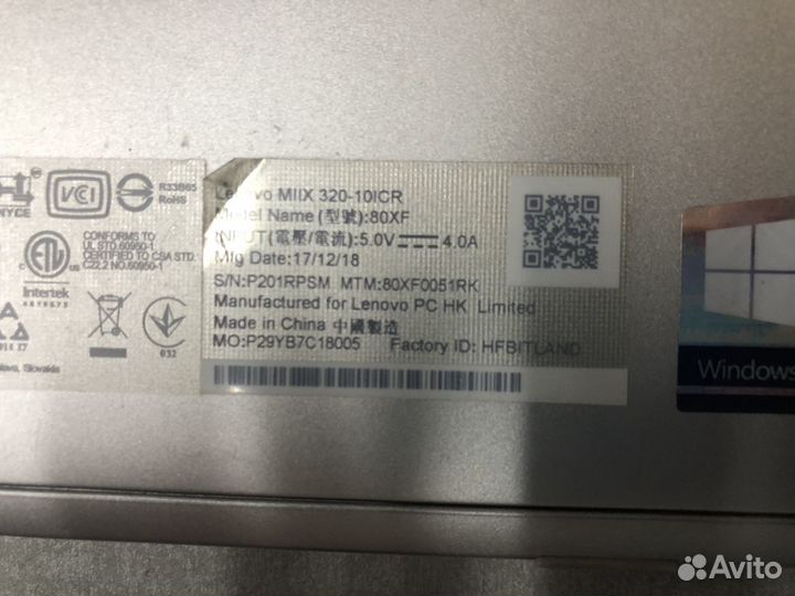 Lenovo miix 320 4/4gb/ssd64gb 4g