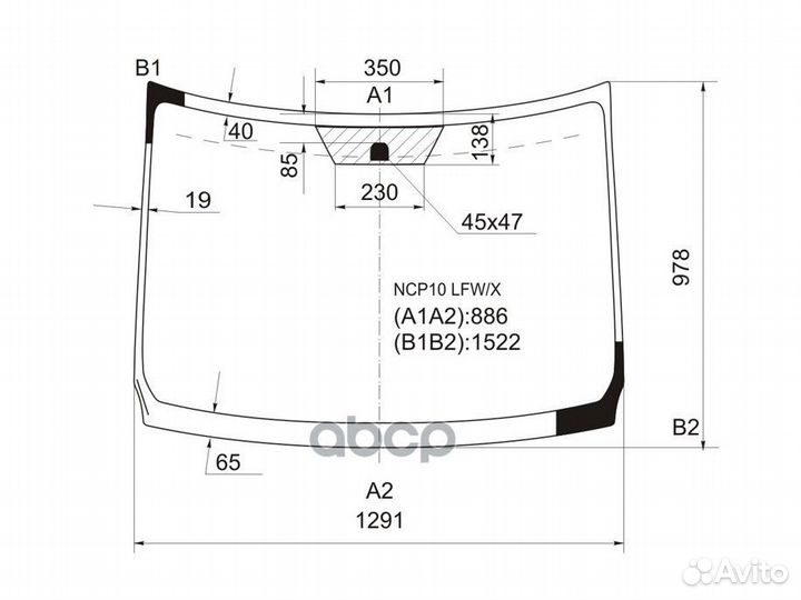 Стекло лобовое Toyota Ractis 05-10 NCP10 LFW/X XYG