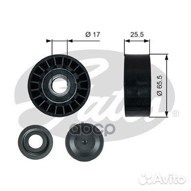 Ролик обводной приводного ремня T36376 Gates