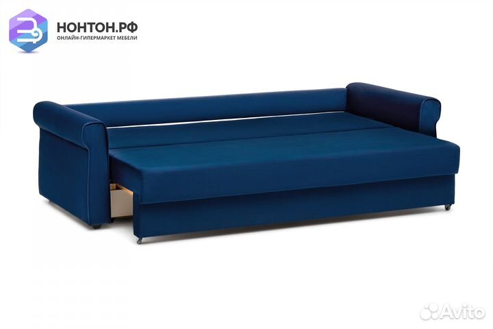 Диван еврокнижка Лира 3-х местный темно-синий