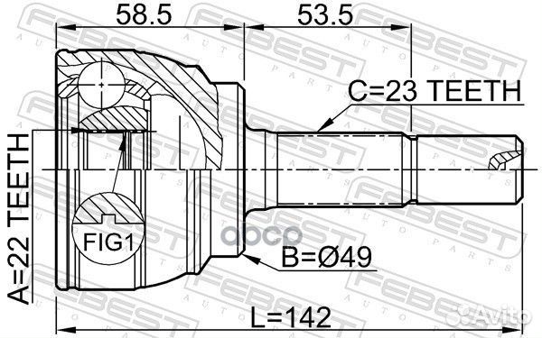 ШРУС внешний nissan micra K12E 2002.11-2010.07