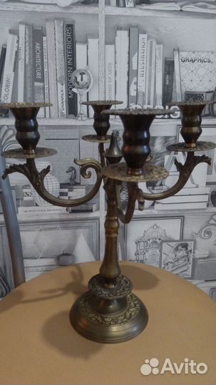 Подсвечник канделябр бронза