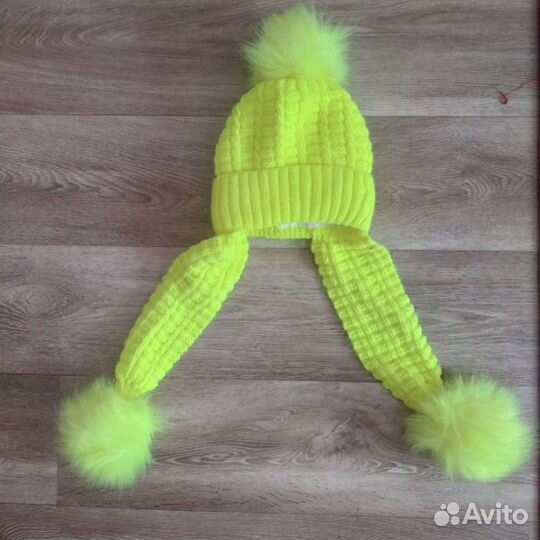 Новая неоновая зимняя шапка для девочки