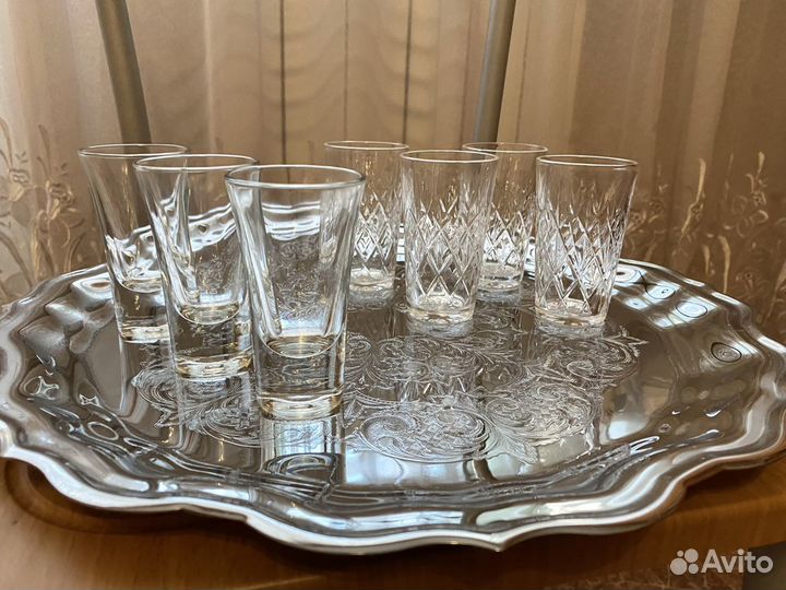 Хрусталь ссср. Рюмки, конфетница, салатник