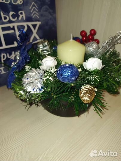 Новогодний подсвечник, новогодний декор