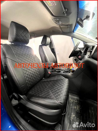 Чехлы Автопилот Kia Sportage 4 из экокожи чёрные