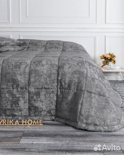 Покрывало Зарина темно-серый новое плед на кровать