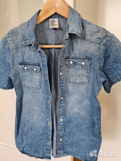 Джинсовая рубашка детская