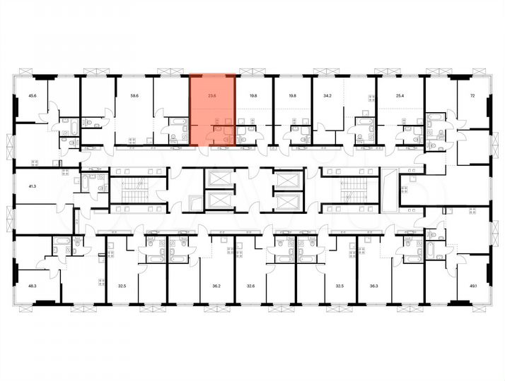 Квартира-студия, 23,6 м², 25/33 эт.