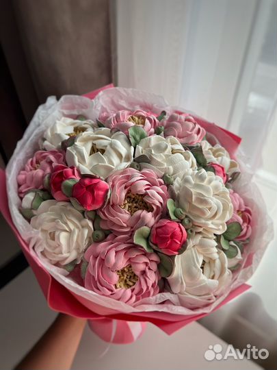 Цветы из зефира, зефирный букет, зефир