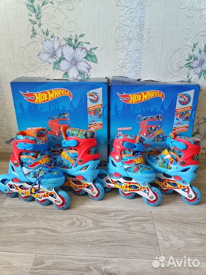 Ролики детские новые hot wheels