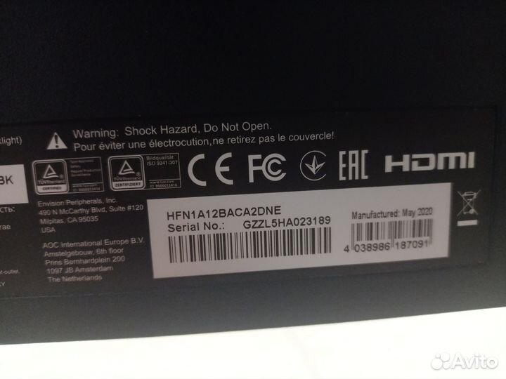 Монитор AOC 27 на запчасти