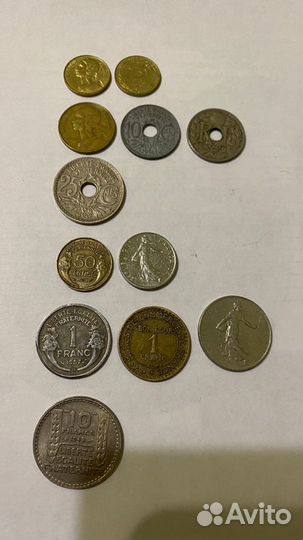 Монеты Франция очень много разных годов выпуска
