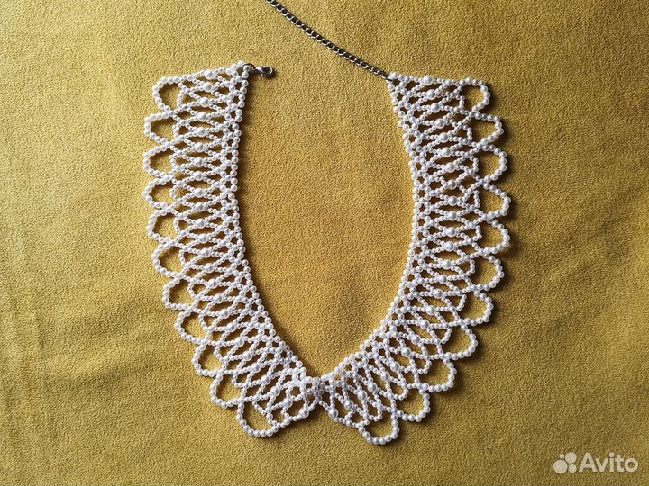 Воротник колье ожерелье из бисера кружевной