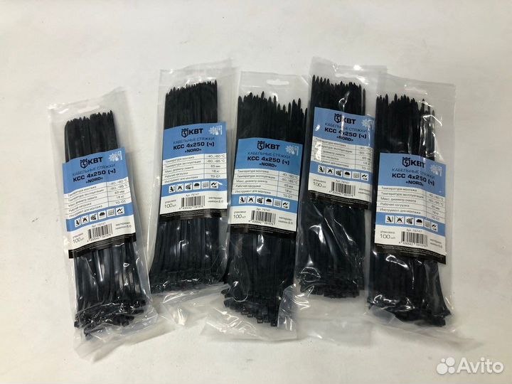 Хомут нейлоновый nord 250х3,6мм черный уп.100шт