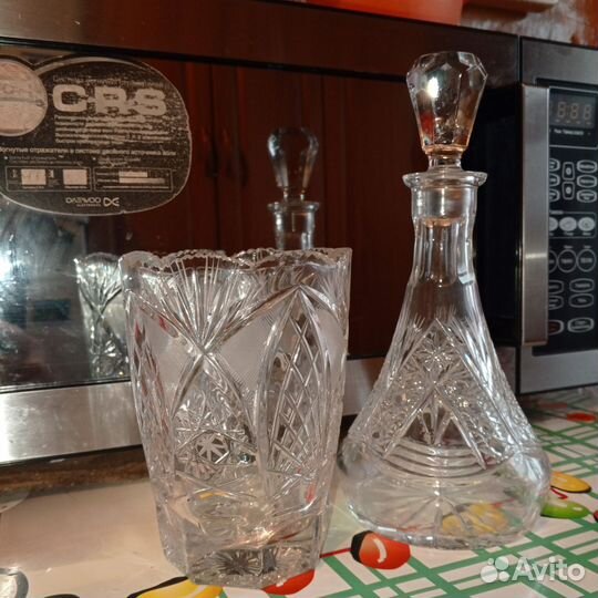 Графин и Ваза хрустальные