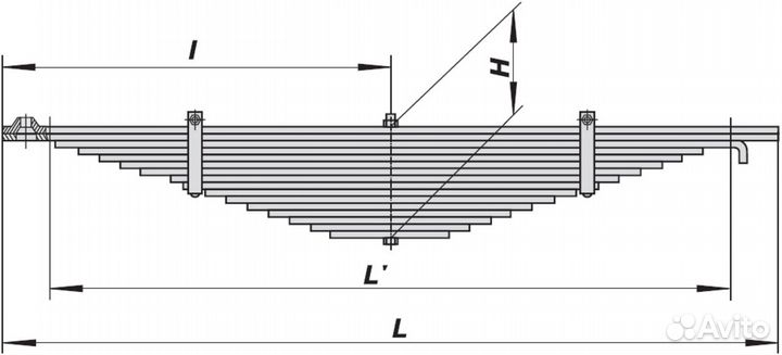 Рессора маз-64221,5551,5434,5337 передняя (16 лист