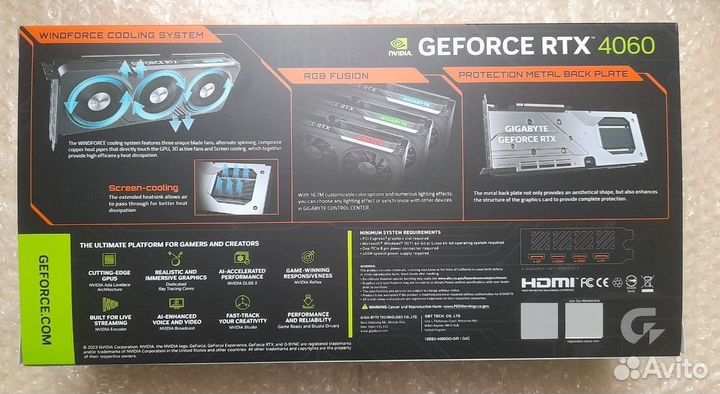 Видеокарта gigabyte GeForce RTX 4060 gaming OC