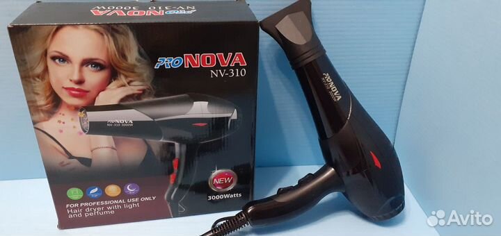Профессиональный фен nova 3000w, Pro серия