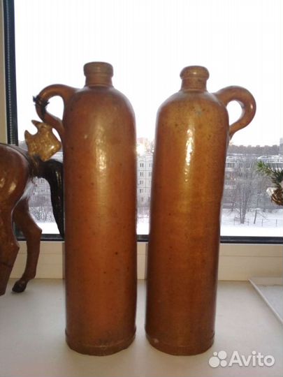 Бутылка глиняная Керковиус Рига