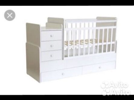 Детская кроватка трансформер с маятником