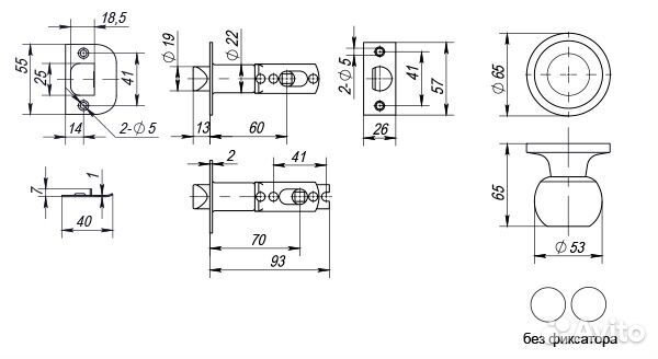 Ручка Fuaro (Фуаро) защелка DK672/BL CP-PS (672/BL