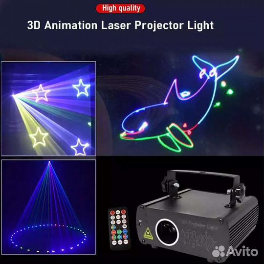 Светомузыка Анимационный графический лазер