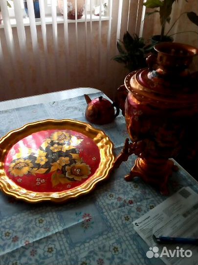 Поднос бронза хохлома