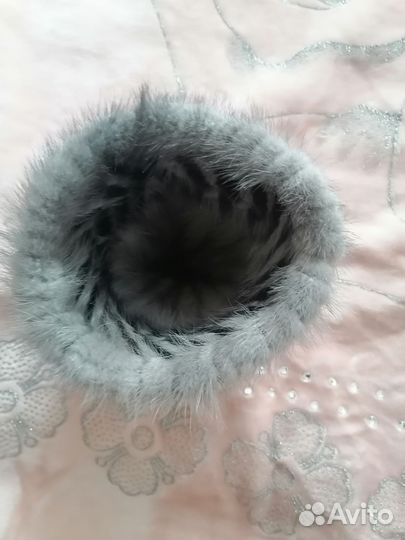 Шапка зимняя женская связанная норковая