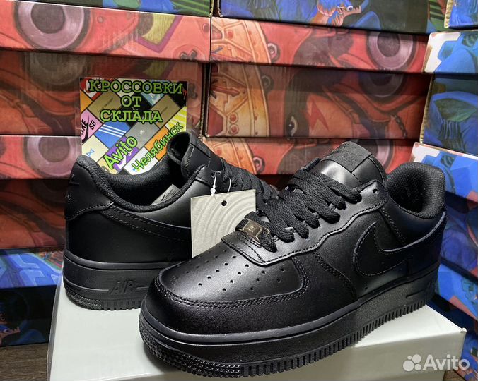 Кроссовки Nike Air Force 1 Black. Люкс (40-45)