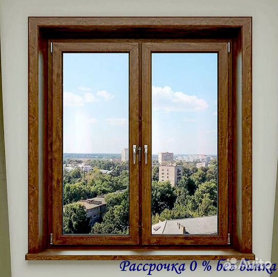 Окна двустворчатые пластиковые
