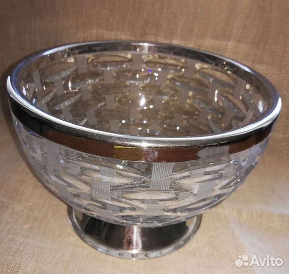 Хрусталь, ваза, ссср, металл