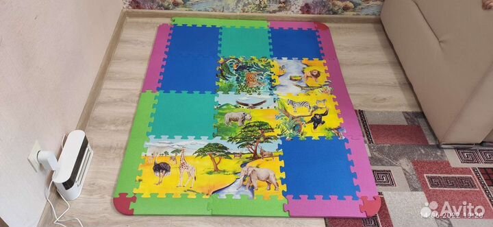 Мягкий пол ковер пазлами игровой