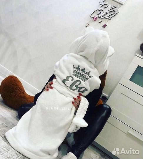 Плюшевый детский халат 